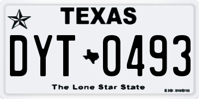TX license plate DYT0493