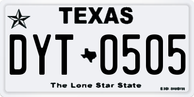TX license plate DYT0505