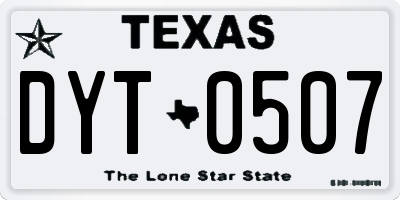 TX license plate DYT0507