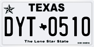 TX license plate DYT0510