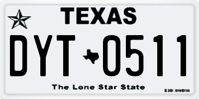 TX license plate DYT0511