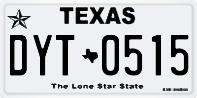 TX license plate DYT0515