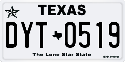 TX license plate DYT0519