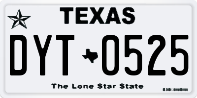 TX license plate DYT0525