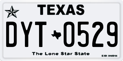 TX license plate DYT0529