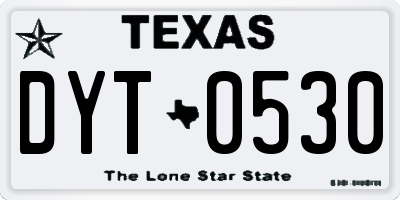 TX license plate DYT0530