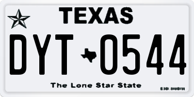 TX license plate DYT0544
