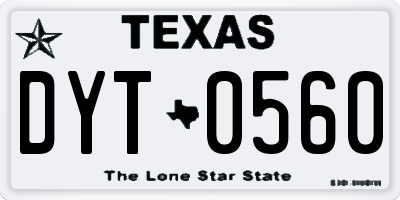TX license plate DYT0560