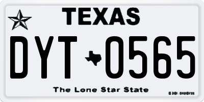 TX license plate DYT0565