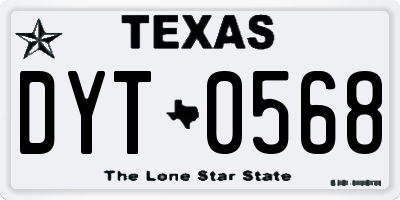 TX license plate DYT0568