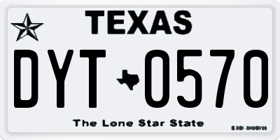 TX license plate DYT0570