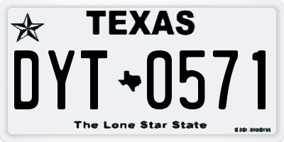 TX license plate DYT0571