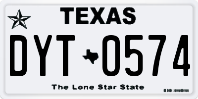 TX license plate DYT0574