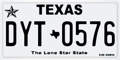 TX license plate DYT0576