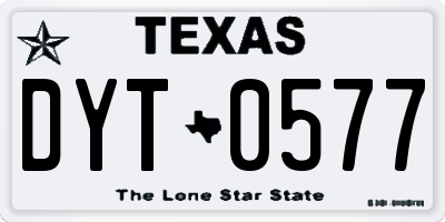 TX license plate DYT0577