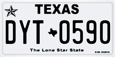 TX license plate DYT0590