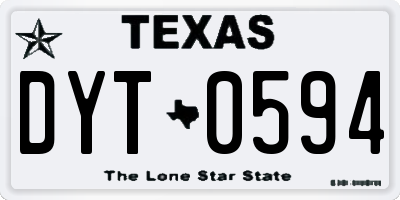 TX license plate DYT0594