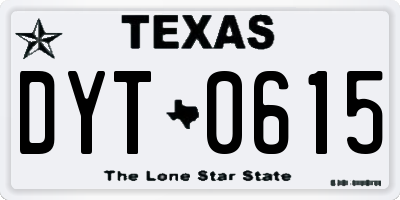 TX license plate DYT0615