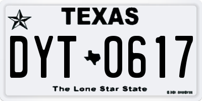 TX license plate DYT0617