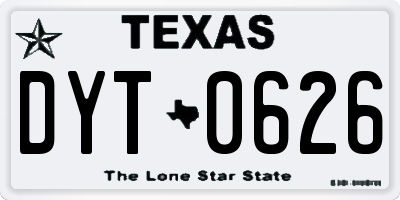 TX license plate DYT0626