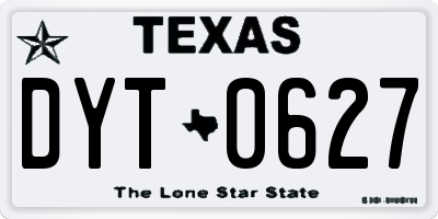 TX license plate DYT0627