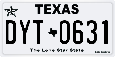TX license plate DYT0631