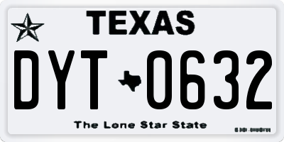 TX license plate DYT0632