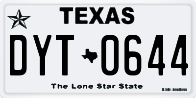 TX license plate DYT0644