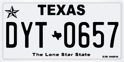 TX license plate DYT0657
