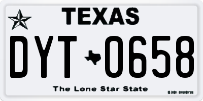 TX license plate DYT0658