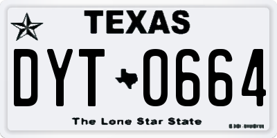 TX license plate DYT0664