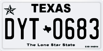 TX license plate DYT0683