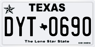 TX license plate DYT0690