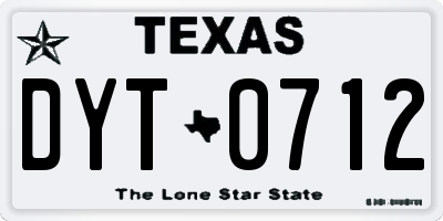 TX license plate DYT0712
