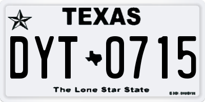 TX license plate DYT0715