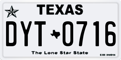 TX license plate DYT0716