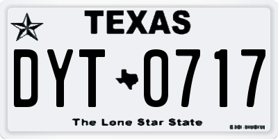 TX license plate DYT0717