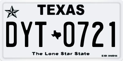 TX license plate DYT0721