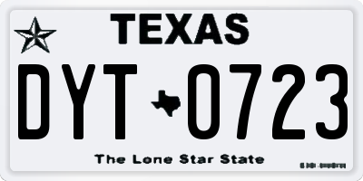 TX license plate DYT0723