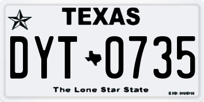 TX license plate DYT0735