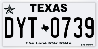 TX license plate DYT0739