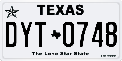 TX license plate DYT0748