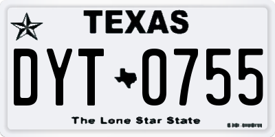 TX license plate DYT0755