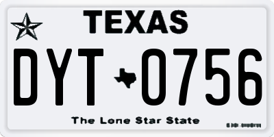 TX license plate DYT0756