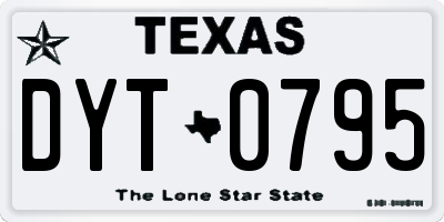 TX license plate DYT0795