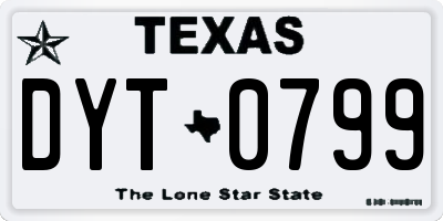 TX license plate DYT0799