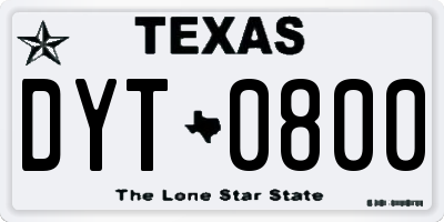 TX license plate DYT0800
