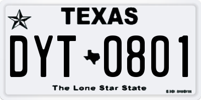 TX license plate DYT0801