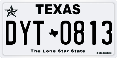 TX license plate DYT0813