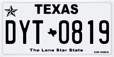 TX license plate DYT0819